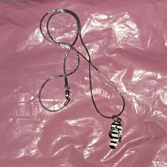Coach 16" Necklace with Zebra Flipflop Pendant - Picture 1 of 3
